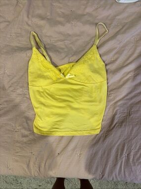 Sunny Yellow Lace Trim Cami Top